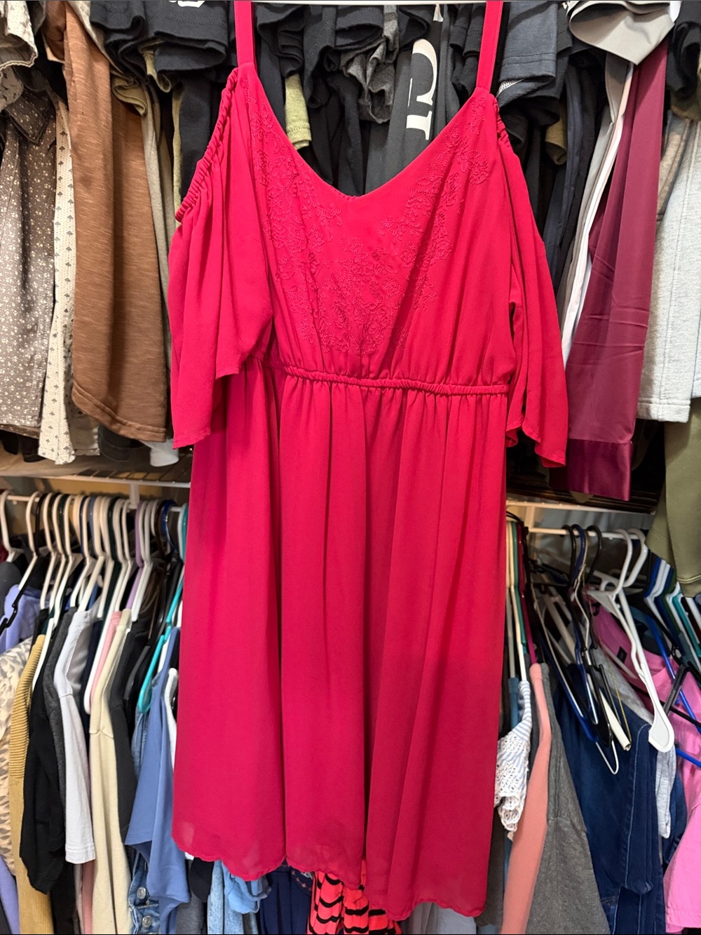 torrid Burgundy Cold Shoulder Dress